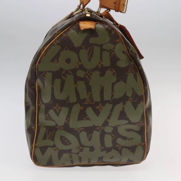 LOUIS VUITTON Monogram Graffiti Keepall 50 Boston Bag Khaki M92196 Auth 90286AV - Picture 4 of 16